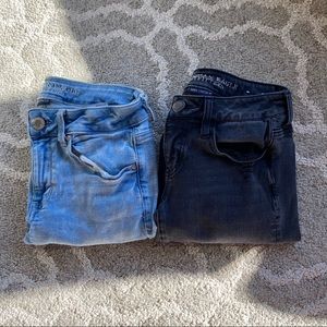 Two pairs of American eagle jeans size 2